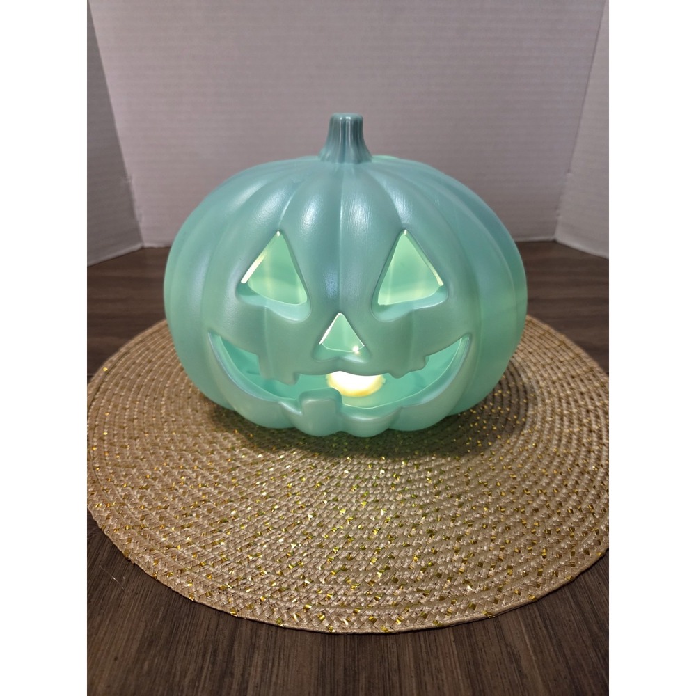 Light Up Jack O Lantern, Halloween, Turquoise